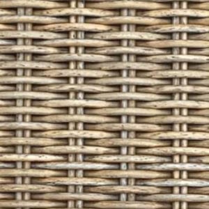 Wicker — All-weather woven synthetic fiber. UV-stable and weather-proof.